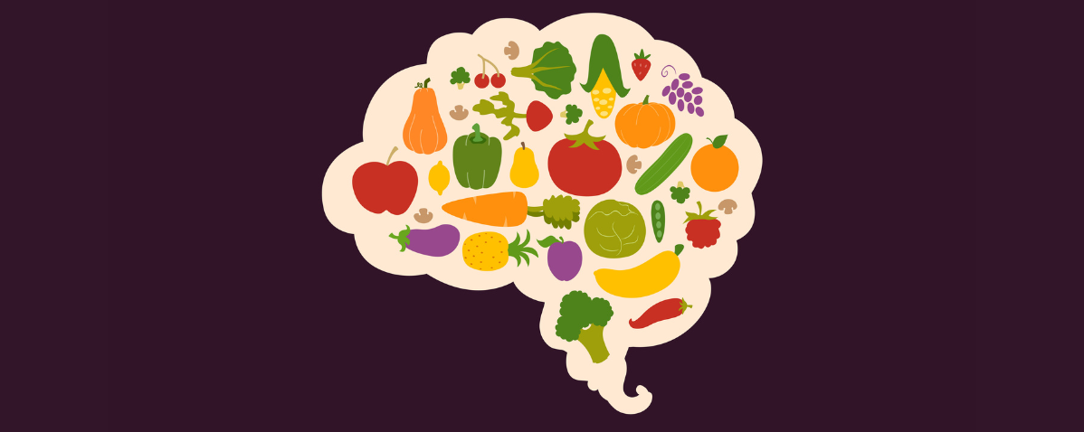 Different food items in a brain