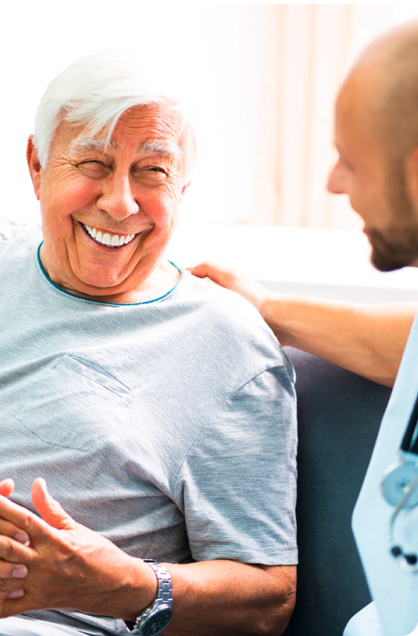 A Lizzy Care clinician with an older adult