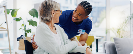 A Lizzy Care team member supporting an older adult